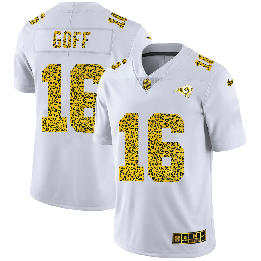 Los Angeles Rams #16 Jared Goff Men Nike Flocked Leopard Print Vapor Limited NFL Jersey White->los angeles chargers->NFL Jersey
